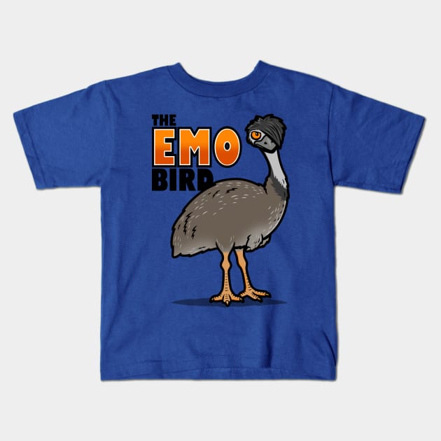 The Emo Bird Funny Emu Bird Original Cartoon Meme Gift For Kids Kids T-Shirt by BoggsNicolas